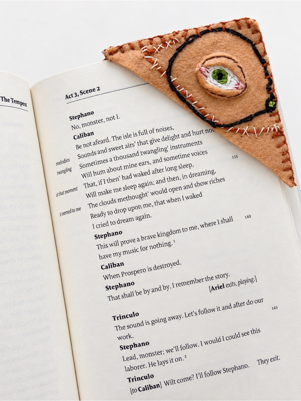 Hocus Pocus Book of Spells Themed Felt Embroidered Corner Bookmark